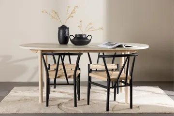 Andy Matgrupp 180 cm Oval med 4 Alfons stolar - Whitewash/Svart - Products - Möbler - Bord & matgrupp - Matgrupp