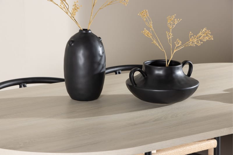 Andy Matgrupp 180 cm Oval med 4 Alfons stolar - Whitewash/Svart - Products - Möbler - Bord & matgrupp - Matgrupp