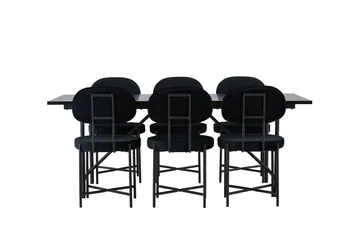 Astrid Matgrupp 200 cm Rektangulär med 6 Stella stolar - Svart - Products - Möbler - Bord & matgrupp - Matgrupp