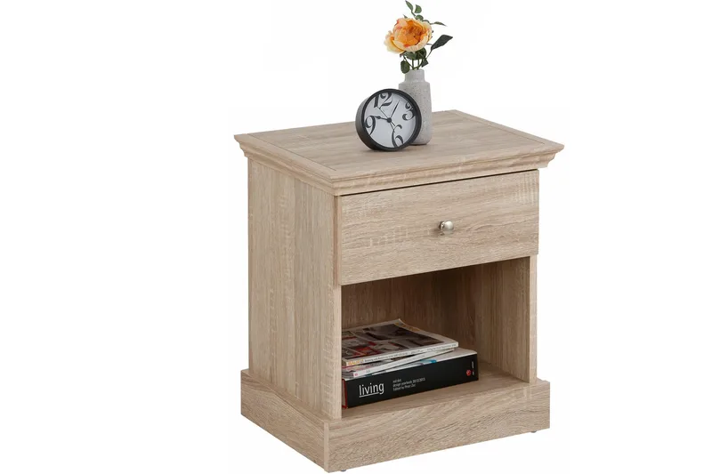 Dareia Sängbord 45 cm med Förvaring Låda + Hylla - Brun - Products - Möbler - Bord & matgrupp - Avlastningsbord & sidobord - Sängbord & nattduksbord