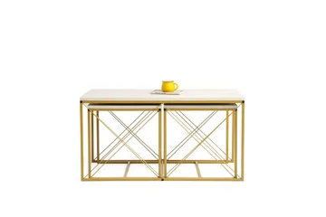 Defneia Soffbord 100 cm - Guld/Marmor - Products - Möbler - Bord & matgrupp - Avlastningsbord & sidobord - Satsbord