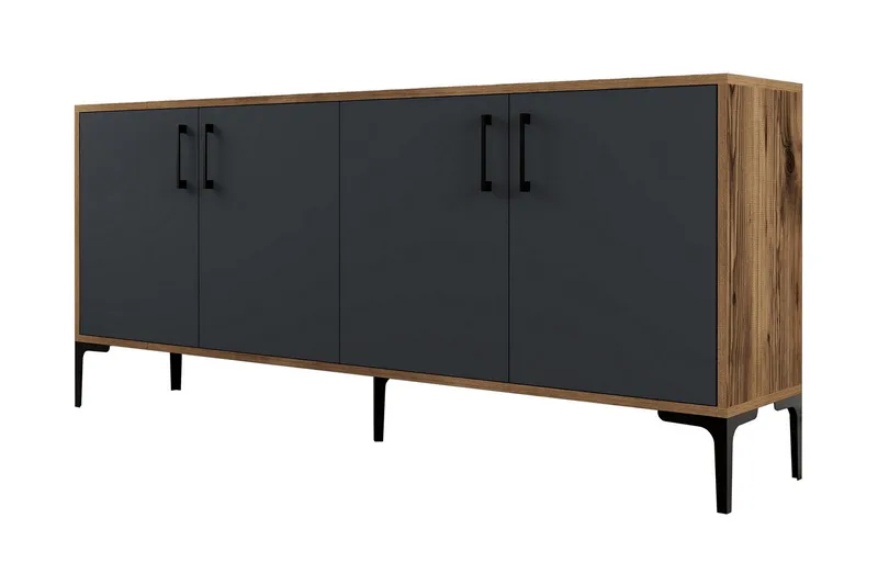 Levents Avlastningsbord 180 cm, Valnöt/Antracit