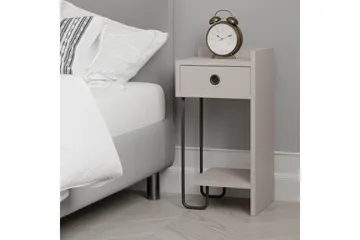 Sirius Sängbord 32x30 cm Ljusbrun - Hanah Home - Products - Möbler - Bord & matgrupp - Avlastningsbord & sidobord - Sängbord & nattduksbord