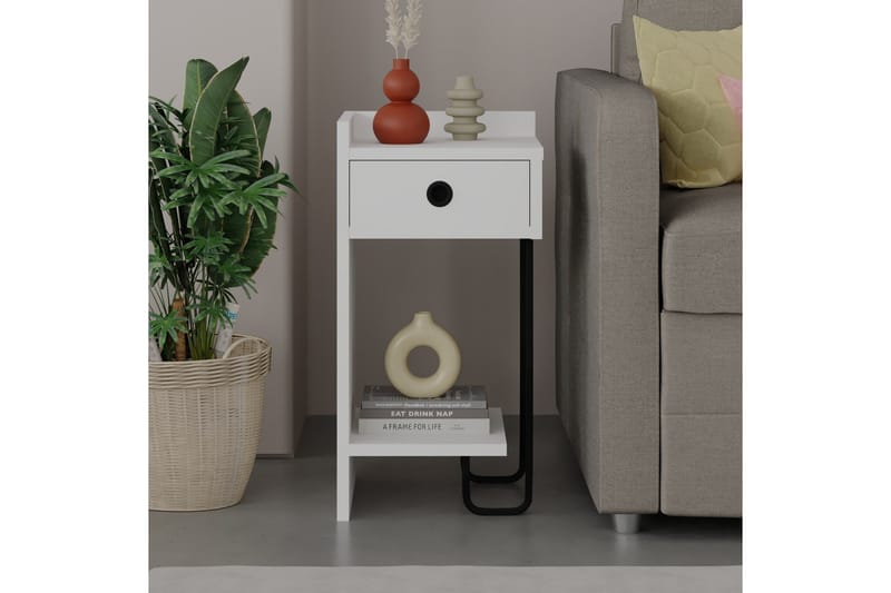 Sirius Sängbord 32x30 cm Vit - Hanah Home - Products - Möbler - Bord & matgrupp - Avlastningsbord & sidobord - Sängbord & nattduksbord
