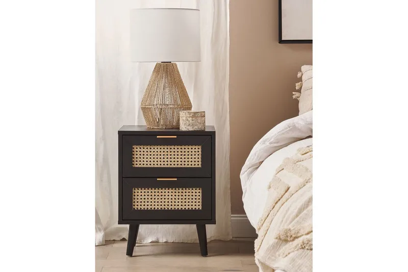 Sängbord Opoco med 2 förvaringslådor - Products - Möbler - Bord & matgrupp - Avlastningsbord & sidobord - Sängbord & nattduksbord