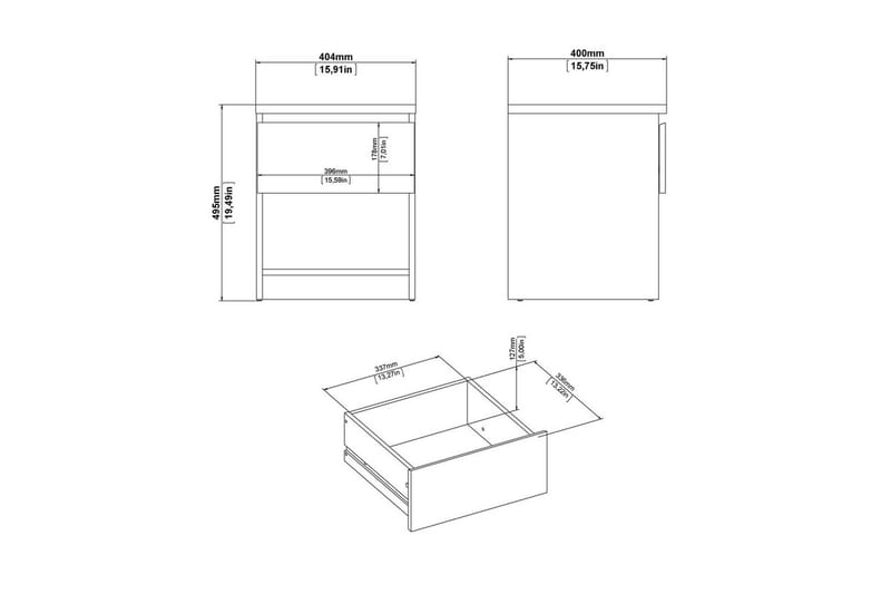 Salomns Sängbord 40,4 cm - Vit - Products - Möbler - Bord & matgrupp - Avlastningsbord & sidobord - Sängbord & nattduksbord