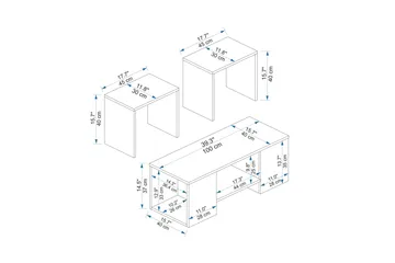 Sarte Soffbord 100x37 cm - Beige/Ljus Brun/Trä - Products - Möbler - Bord & matgrupp - Avlastningsbord & sidobord - Satsbord