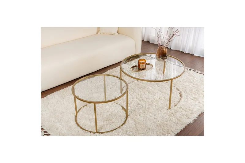 Soffbordset Rikiya Guld Transparent - Products - Möbler - Bord & matgrupp - Avlastningsbord & sidobord - Satsbord