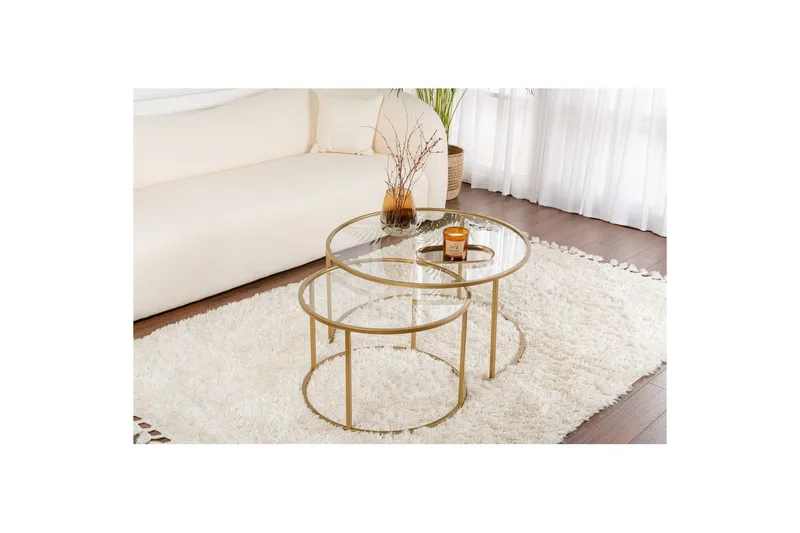 Soffbordset Rikiya Guld Transparent - Products - Möbler - Bord & matgrupp - Avlastningsbord & sidobord - Satsbord