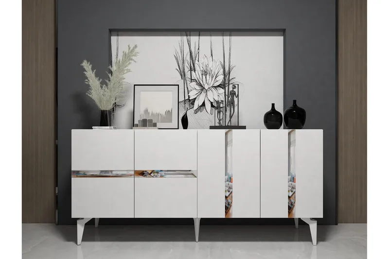 Vania Konsollbord 150 cm - Vit/Silver - Products - Möbler - Bord & matgrupp - Avlastningsbord & sidobord - Konsolbord & hallbord