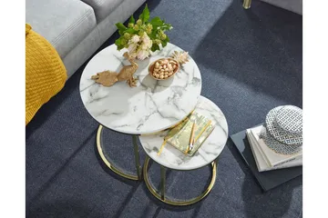 Willowdale Satsbord 80 cm Runt - Vit/Grå - Products - Möbler - Bord & matgrupp - Avlastningsbord & sidobord - Satsbord