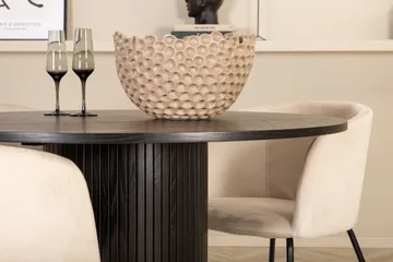 Bianca Matgrupp 110 cm Rund med 4 Berit stolar - Beige - Products - Möbler - Bord & matgrupp - Matgrupp