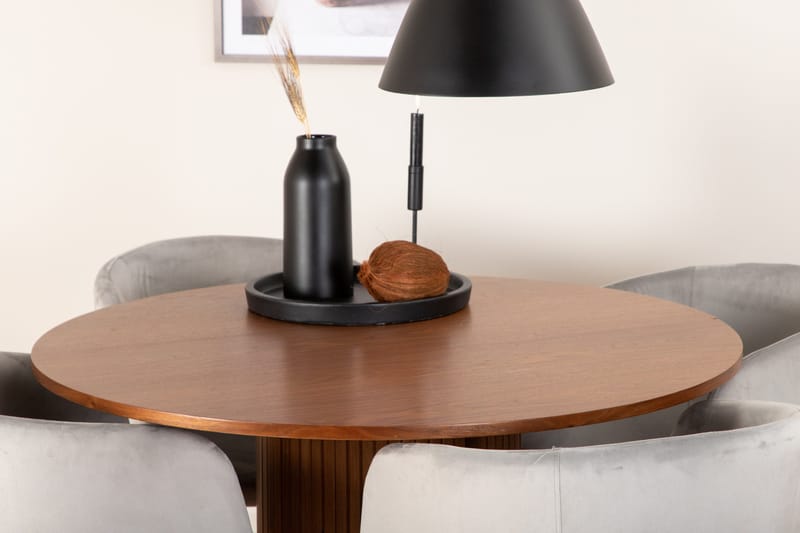 Bianca Matgrupp 110 cm Rund med 4 Berit stolar - Svart - Products - Möbler - Bord & matgrupp - Matgrupp