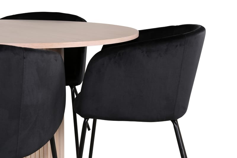 Bianca Matgrupp 110 cm Rund med 4 Berit stolar - Svart - Products - Möbler - Bord & matgrupp - Matgrupp