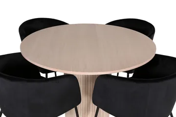 Bianca Matgrupp 110 cm Rund med 4 Berit stolar - Svart - Products - Möbler - Bord & matgrupp - Matgrupp