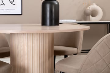 Bianca Matgrupp 110 cm Rund med 4 Velvet stolar - Beige - Products - Möbler - Bord & matgrupp - Matgrupp