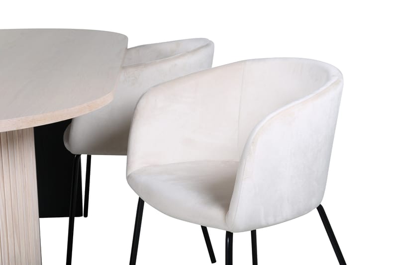 Bianca Matgrupp 200 cm Oval med 4 Berit stolar - Beige - Products - Möbler - Bord & matgrupp - Matgrupp