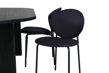 Bianca Matgrupp 200 cm Oval med 4 Vault stolar - Svart - Products - Möbler - Bord & matgrupp - Matgrupp