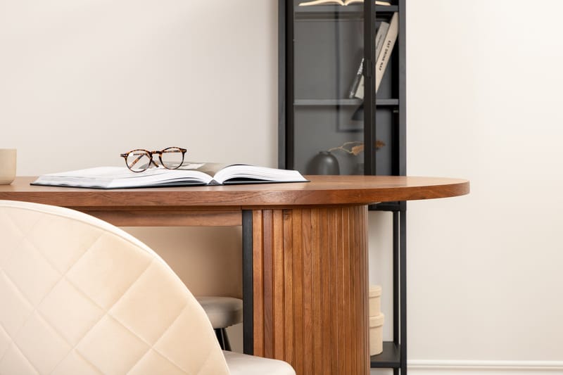 Bianca Matgrupp 200 cm Oval med 4 Velvet stolar - Svart - Products - Möbler - Bord & matgrupp - Matgrupp