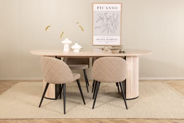 Bianca Matgrupp 200 cm Oval med 4 Velvet stolar - Svart - Products - Möbler - Bord & matgrupp - Matgrupp