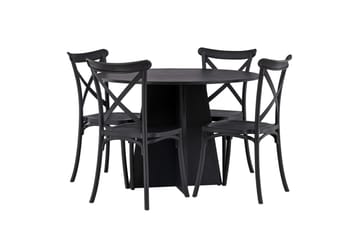 Bootcut Matgrupp 110 cm Rund med 4 Crosett stolar - Svart - Products - Möbler - Bord & matgrupp - Matgrupp