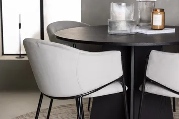 Bootcut Matgrupp 110 cm Rund med 4 Evelina stolar - Svart - Products - Möbler - Bord & matgrupp - Matgrupp