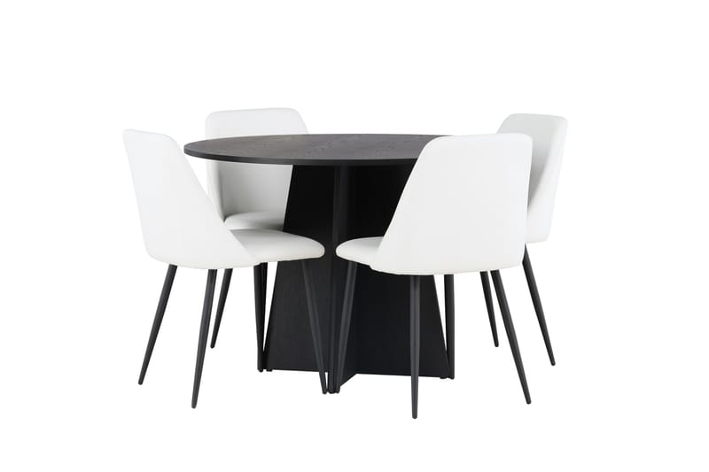 Bootcut Matgrupp 110 cm Rund med 4 Night stolar - Svart - Products - Möbler - Bord & matgrupp - Matgrupp