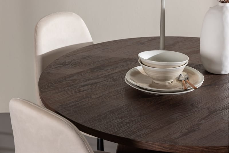 Bootcut Matgrupp 110 cm Rund med 4 Polar stolar - Mocca/Beige - Products - Möbler - Bord & matgrupp - Matgrupp