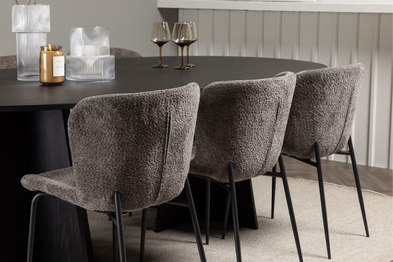 Bootcut Matgrupp 230 cm Oval med 6 Modesto stolar - Svart - Products - Möbler - Bord & matgrupp - Matgrupp
