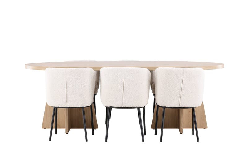 Bootcut Matgrupp 230 cm Rektangulär med 6 Agnes stolar - Whitewash/Vit - Products - Möbler - Bord & matgrupp - Matgrupp