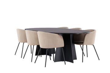 Bootcut Matgrupp 230 cm Rektangulär med 6 Berit stolar - Beige - Products - Möbler - Bord & matgrupp - Matgrupp