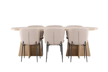 Bootcut Matgrupp 230 cm Rektangulär med 6 Modesto stolar - Whitewash/Beige - Products - Möbler - Bord & matgrupp - Matgrupp