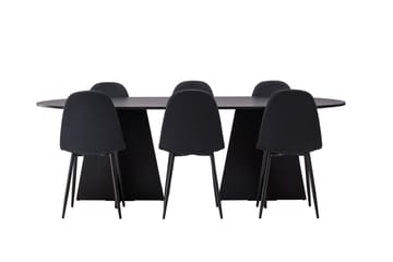 Bootcut Matgrupp 230 cm Rektangulär med 6 Polar stolar - Svart - Products - Möbler - Bord & matgrupp - Matgrupp