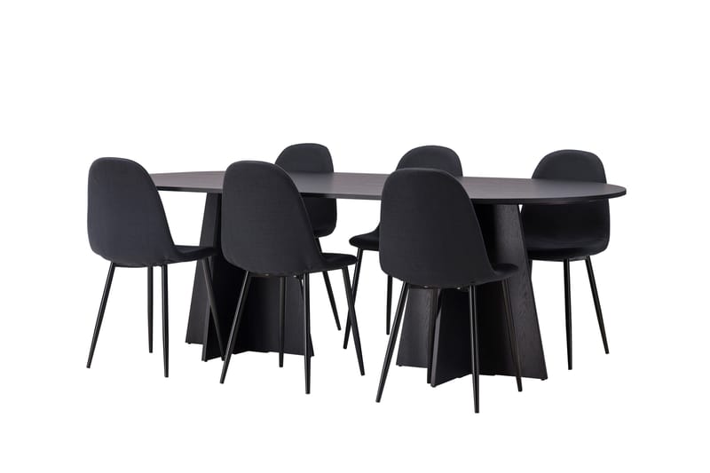 Bootcut Matgrupp 230 cm Rektangulär med 6 Polar stolar - Svart - Products - Möbler - Bord & matgrupp - Matgrupp