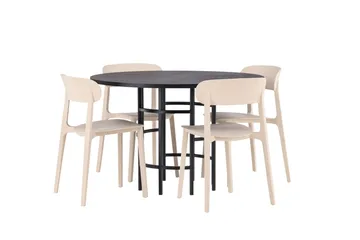 Copenhagen Matgrupp 115 cm Rund med 4 Åstol stolar - Beige - Products - Möbler - Bord & matgrupp - Matgrupp