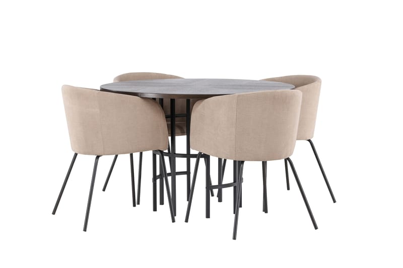 Copenhagen Matgrupp 115 cm Rund med 4 Berit stolar - Beige - Products - Möbler - Bord & matgrupp - Matgrupp