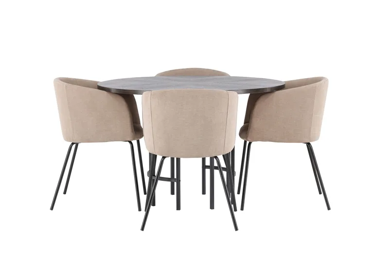 Copenhagen Matgrupp 115 cm Rund med 4 Berit stolar - Beige - Products - Möbler - Bord & matgrupp - Matgrupp