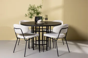 Copenhagen Matgrupp 115 cm Rund med 4 Chico Stolar - Svart - Products - Möbler - Bord & matgrupp - Matgrupp