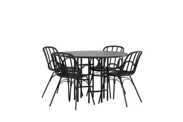 Copenhagen Matgrupp 115 cm Rund med 4 Dyrön stolar - Svart - Products - Möbler - Bord & matgrupp - Matgrupp