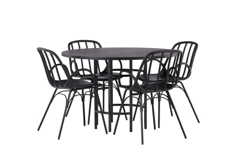 Copenhagen Matgrupp 115 cm Rund med 4 Dyrön stolar - Svart - Products - Möbler - Bord & matgrupp - Matgrupp