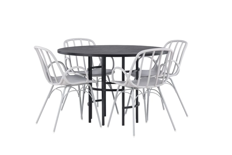 Copenhagen Matgrupp 115 cm Rund med 4 Dyrön stolar - Svart - Products - Möbler - Bord & matgrupp - Matgrupp