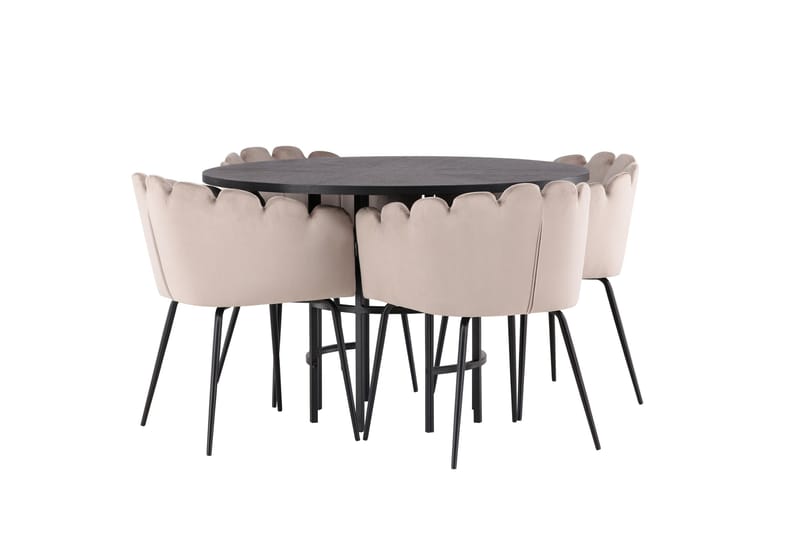 Copenhagen Matgrupp 115 cm Rund med 4 Limhamn stolar - Beige - Products - Möbler - Bord & matgrupp - Matgrupp