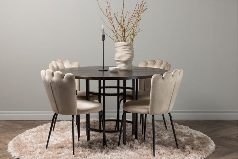 Copenhagen Matgrupp 115 cm Rund med 4 Limhamn stolar - Beige - Products - Möbler - Bord & matgrupp - Matgrupp