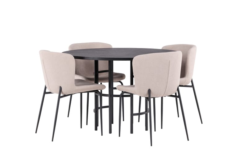 Copenhagen Matgrupp 115 cm Rund med 4 Modesto stolar - Svart - Products - Möbler - Bord & matgrupp - Matgrupp