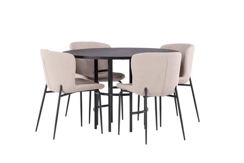 Copenhagen Matgrupp 115 cm Rund med 4 Modesto stolar - Svart - Products - Möbler - Bord & matgrupp - Matgrupp