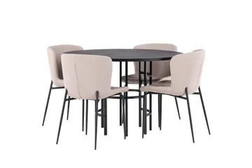 Copenhagen Matgrupp 115 cm Rund med 4 Modesto stolar - Svart - Products - Möbler - Bord & matgrupp - Matgrupp