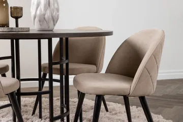 Copenhagen Matgrupp 115 cm Rund med 4 Velvet stolar - Beige - Products - Möbler - Bord & matgrupp - Matgrupp