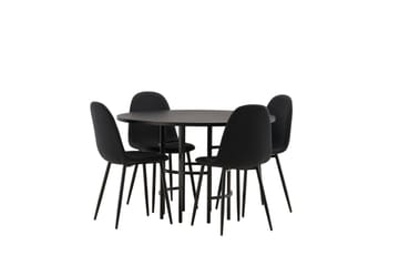 Copenhagen Matgrupp 115 cm Rund med 4 Polar stolar - Svart - Products - Möbler - Bord & matgrupp - Matgrupp