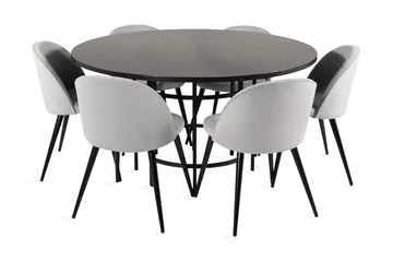 Copenhagen Matgrupp med 6 Valerie Matstolar Manchester Grå/S - Furniture Fashion - Products - Möbler - Bord & matgrupp - Matgrupp