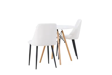 Danburi Matgrupp 60 cm Rund med 2 Night stolar - Vit - Products - Möbler - Bord & matgrupp - Matgrupp